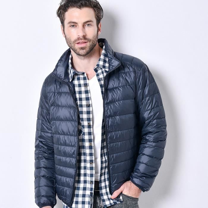 Doudoune Bleu Homme de Marque Doudoune fine courte stand up