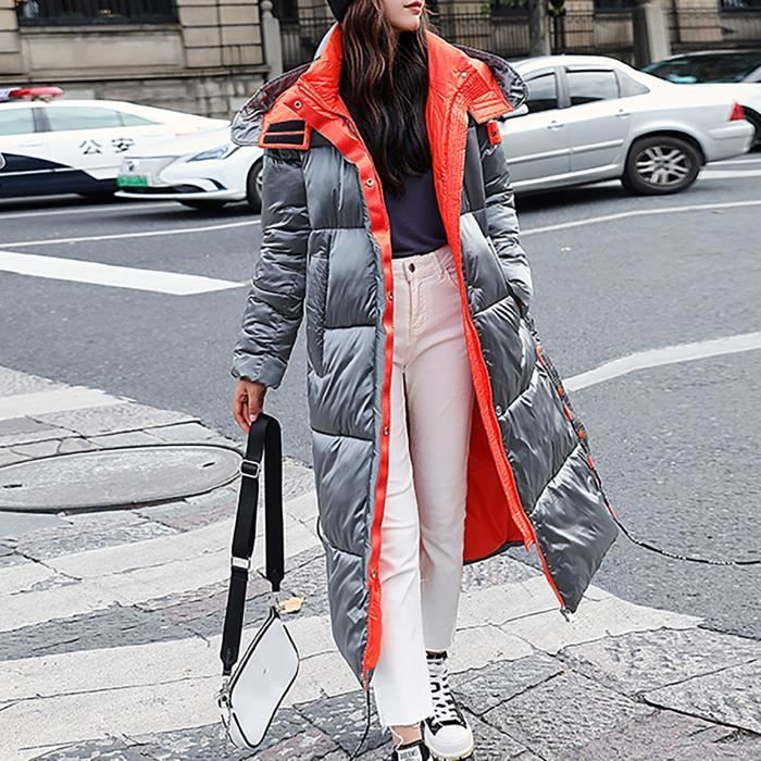 Manteau de veste matelassee epaisse a capuche pour femmes Marque Modele Gris Femme Gris Cdiscount Pret a Porter