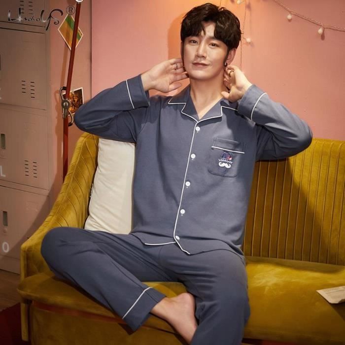 Pyjama Homme Neuf Sans étiquette Marks & Spencer - Haut Et Bas, Motif Plaid, Manches Longues