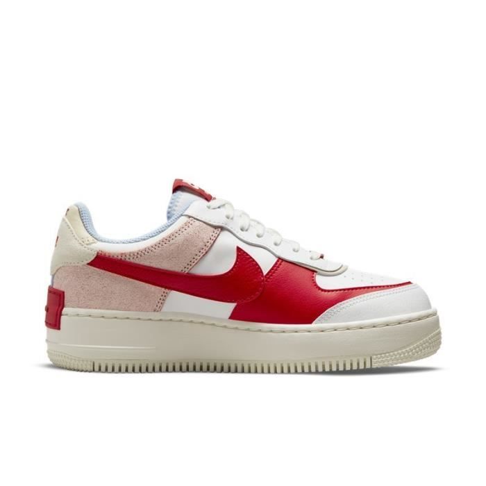 Basket Air Force 1 CI0919-108 Chaussure de Sport AF 1 pour Homme Femme  Rouge - Cdiscount Chaussures