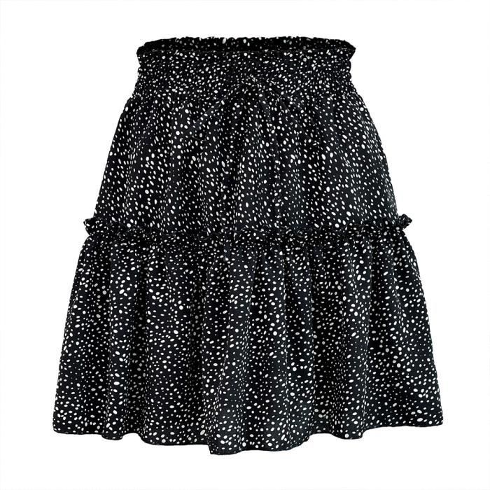 Femme Ete Jupe Courte en Mousseline Taille Haute Jupe Pliss e
