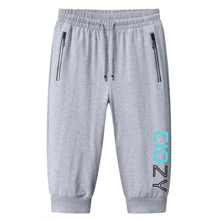 Pantacourt Homme Sport en Tricot Taille Elastique Coupe Ample