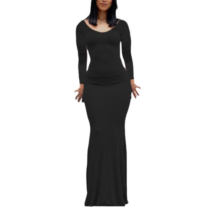 ABINGOO Robe Maxi Bodycon Femme Moulante Bretelles - Robe Été Longue Cocktail Soirée
