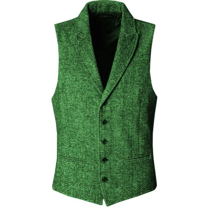 Gilet De Chasse/pêche Ruff Hewn Vintage - Homme Taille L - Vert Nylon Maille - Doublé