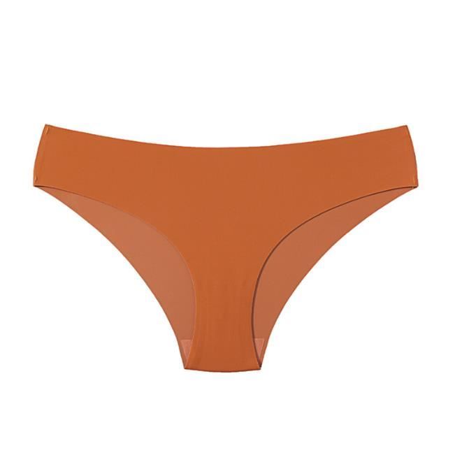 CULOTTE - SLIP un culotte femme Jelly Color Ice Silk pro skin Low Size  Fitness Speed Dry Sport Panty femme Marron