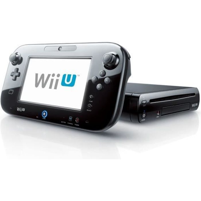 Console WII U Noir complète + 1 jeu wii ( console d'occasion sublime