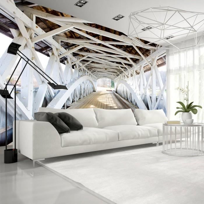 Papier Peint Trompe L Oeil 3d Et Perspective Inedit Dimension 350x245 Old Bridge Cdiscount Bricolage