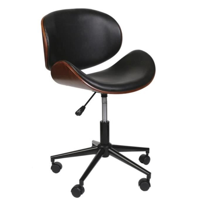 chaise de bureau à roulettes "reno" 77cm noir - paris prix
