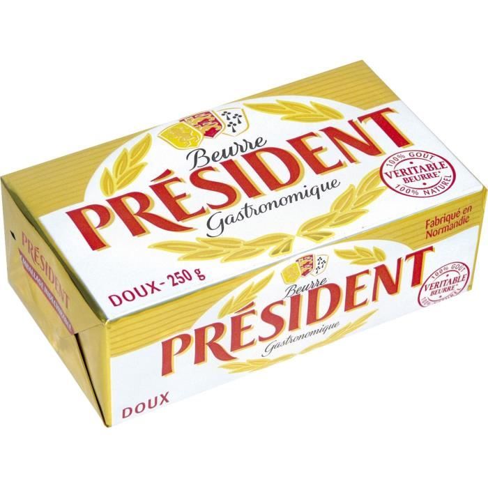 Beurre Doux Plaquette 250 G President Achat Vente Beurre Beurre Doux Gastronomique En Cdiscount
