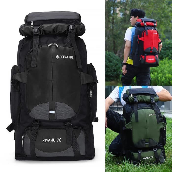 Sac ?� dos de sport ext?�rieur imperm?�able, sac ?� dos de randonn?�e ?� double sangle, noir 