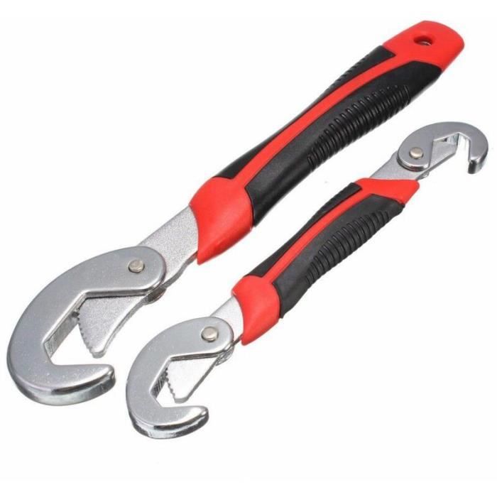 Anseom Lot De 2 Clés à Molette Réglables 6-33 Mm - Clé Universelle Multifonction En Acier Forgé, Poignée Ergonomique Antidérapante