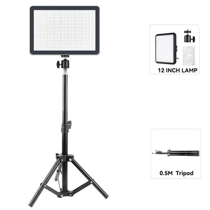 Kit éclairage Studio 3 Softbox 1600W - Ampoules LED 58W 5500K - Supports Réglables 2m - Toile De Fond 1x1,6m - Pour Photo, Vidéo, Portraits