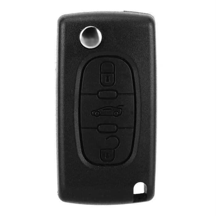 Akozon porte-clés 2 Boutons Télécommande Clé Fob Coque Coque Noir