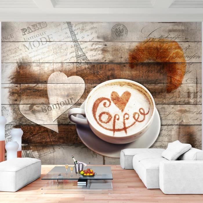 Runa art Papier Peint Intissé Tapisserie Café Cuisine 308x220 cm - 7 Bandes Faciles à Coller 9367010a