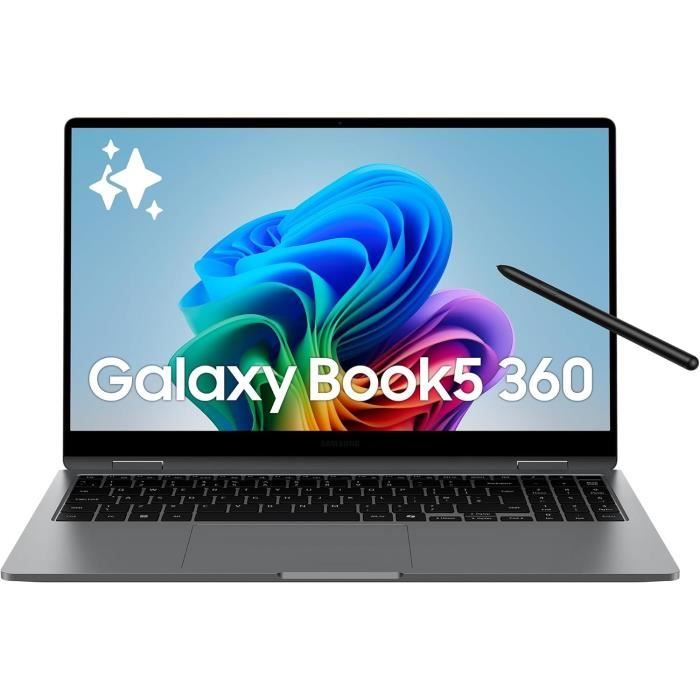 PC portable – SAMSUNG – Galaxy Book5 360 – 156 – Intel Core Ultra 5 – 16 Go RAM – 512 Go SSD