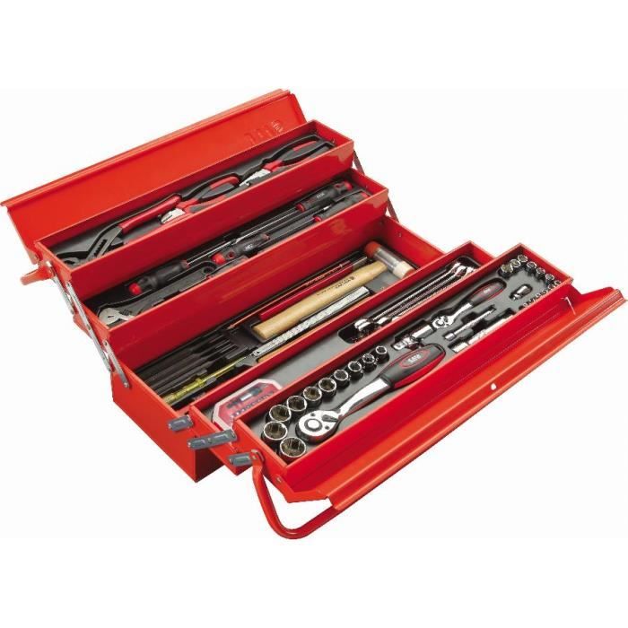 Caisse à outil métallique SAM OUTILLAGE - CP-113BOX avec 113 outils de maintenance
