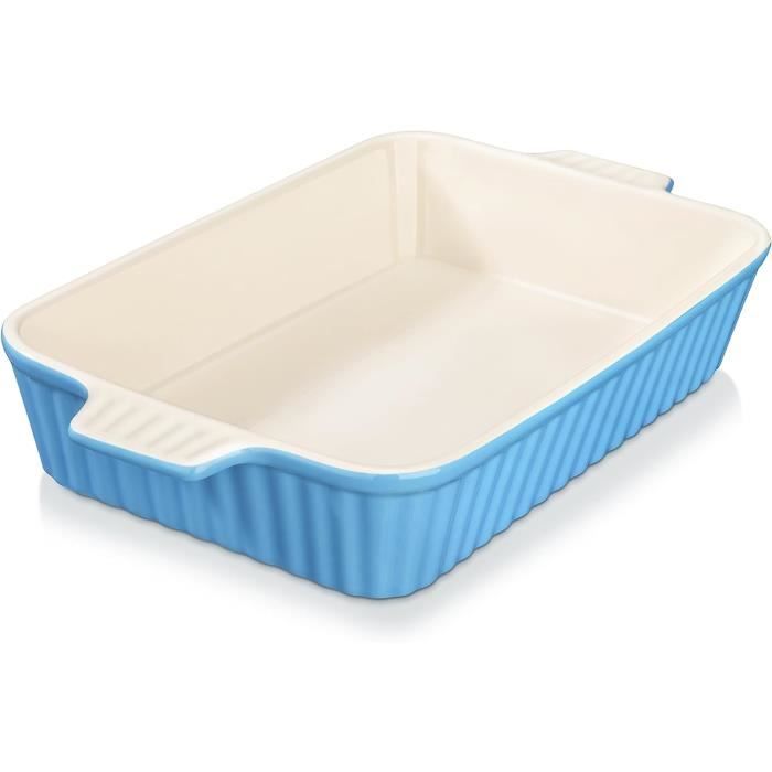 Plat à Four Rectangulaire Home En Porcelaine Blanche - 35 X 24 Cm - Compatible Micro-ondes, Induction & Lave-vaisselle