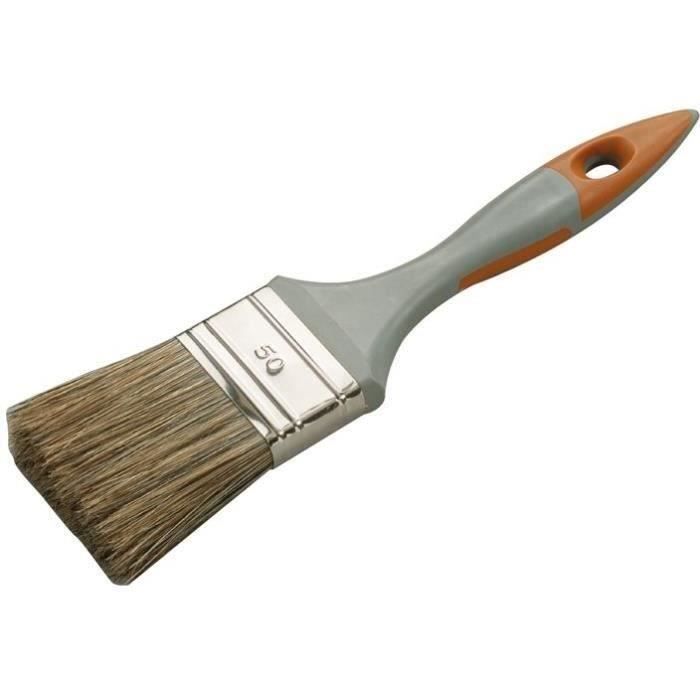 Pinceau plat pour lasure SAVY - manche bi-matière Soft - 50 mm