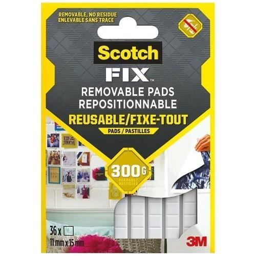 Double face repositionnable 3M 11 x 15 mm 36 carrés 300 g