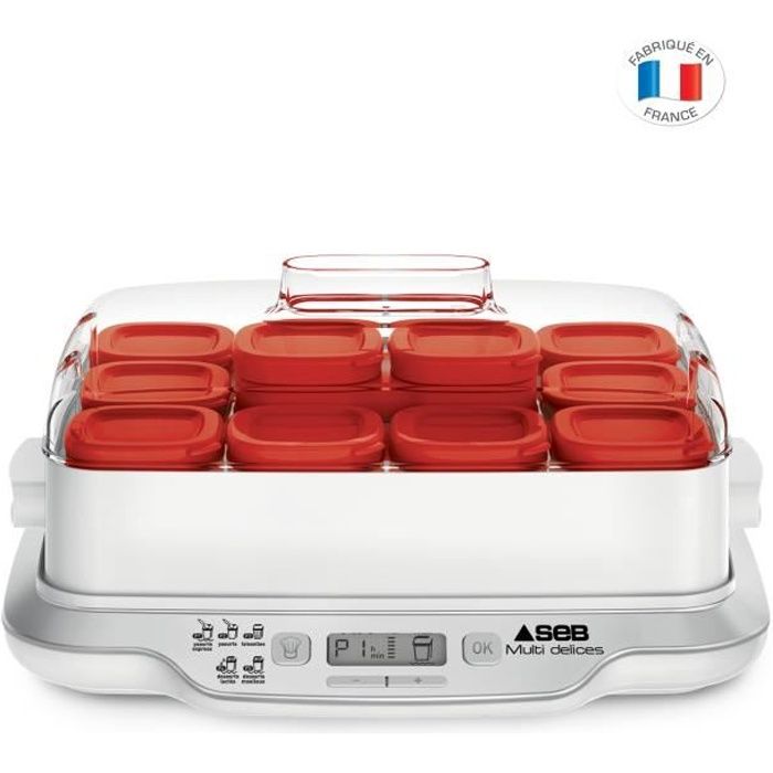 Seb Yg Yaourtiere Multidelices Express 12 Pots 140 Ml Sans Bpa Yaourts Et Desserts Lactes Faits Maison 5 Programmes Auto Cdiscount Electromenager