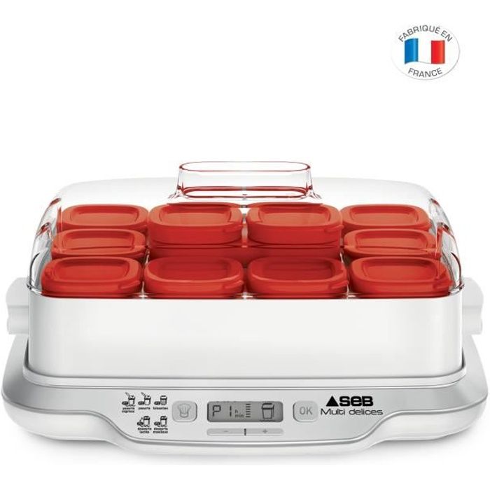 SEB YG661500 Yaourtière Multidélices Express 12 pots 140 ml, Sans BPA,  Yaourts et desserts lactés faits maison, 5 programmes auto - Cdiscount  Electroménager