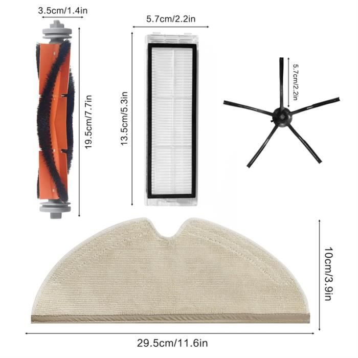 Chuancheng Spazzola elettrostatica a rullo principale per Roborock S4 S50 S51 S52 S53 S54 S55 S5 S5MAX S6 S6PURE S6MAXV, per XIAOWA E2 E3 E4, per XIAOMI 1 1S