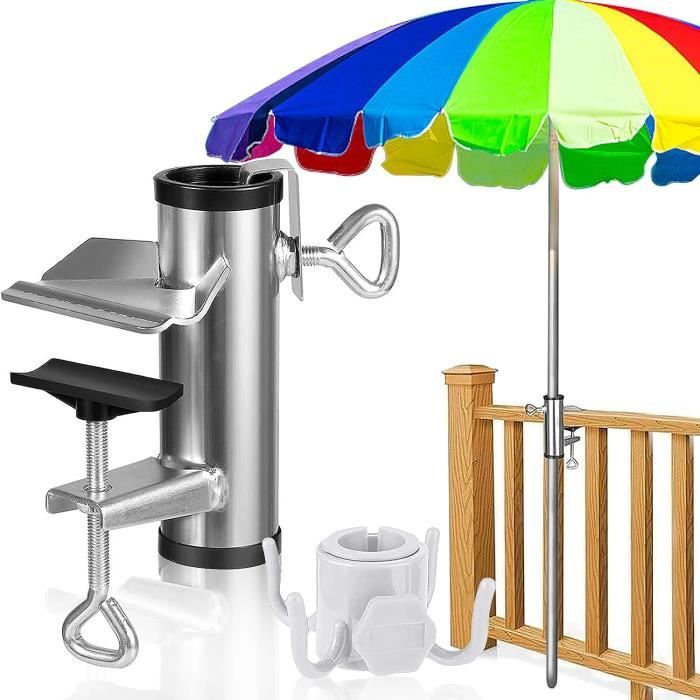 Support De Parasol Pour Balcon VANROUG - Fixation Robuste Sur Clôture, Terrasse, Banc (serrage 20-63 Mm, Pour Parasol Ø 23-38 Mm) - 9