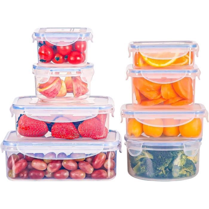 Boîte Alimentaire Set, 8 Pièces Boîtes Alimentaires Plastique Réutilisables  avec Couvercles Hermétiques, 100% Étanche, Sans[S218] - Cdiscount Maison