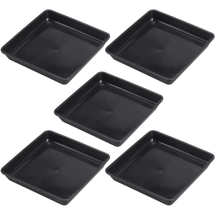 Lot De 4 Soucoupes Carrées Pour Plantes - 30 Cm, En Plastique Résine Blanc, Pour L'intérieur Et L'extérieur - 2