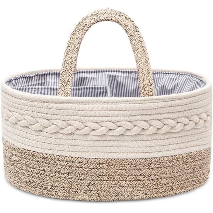 Cotton Coming Grand Panier De Rangement En Corde De Coton Tressée Naturelle,Ronde Paniers15 X 13