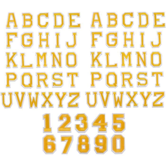 Patchs de lettres à repasser, lettres de l'alphabet colorées, écusson à