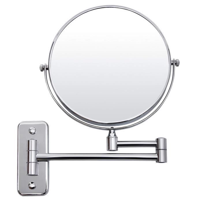 360 Pivotant Double Face Miroir Grossissant Bras Extensible Noir