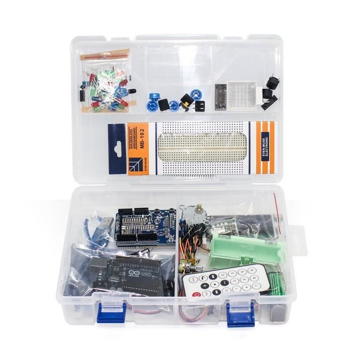 TBS2650 Kit starter Arduino UNO R3 avec microprocesseur ATmega328P - Kit  complet avec carte planche à pain etc.. pour débutant et - Cdiscount  Informatique