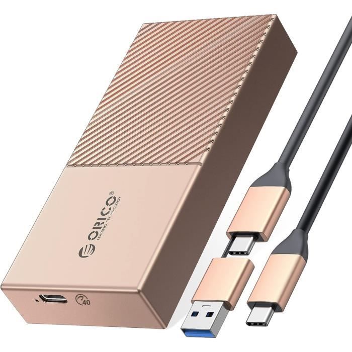 Boîtier NVMe Thunderbolt 5 80 Gbit/s - Sans Ventilateur, Aluminium, Compatible USB4/Thunderbolt 4 (support SSD M.2 Jusqu'à 8 To)