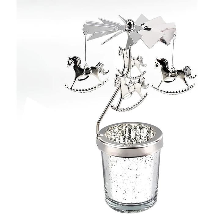 Cabilock Lot De 2 Bougeoirs Rotatifs En Fer Forgé Pour Noël Finition