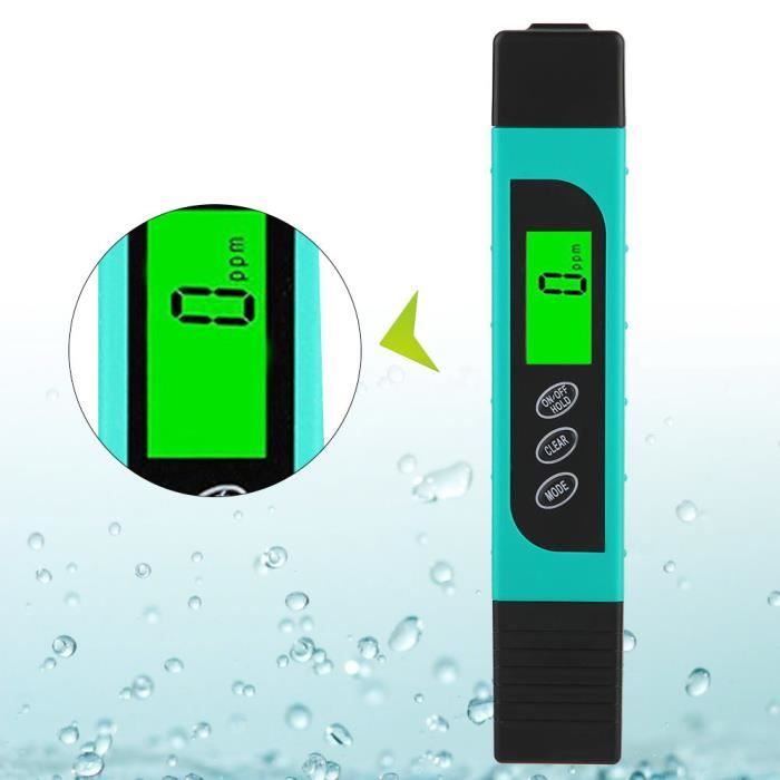Testeur D'Eau Numérique 3 En 1 | TDS, EC Et Température | Écran LCD Rétroéclairé | Pour Piscine, Aquarium, Eau Potable