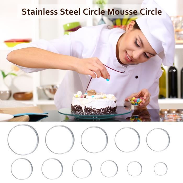 Lot De 12 Emporte-pièces Circulaires Creux – Acier Inoxydable – Pour Pâtisserie – Neuf – Salbsever