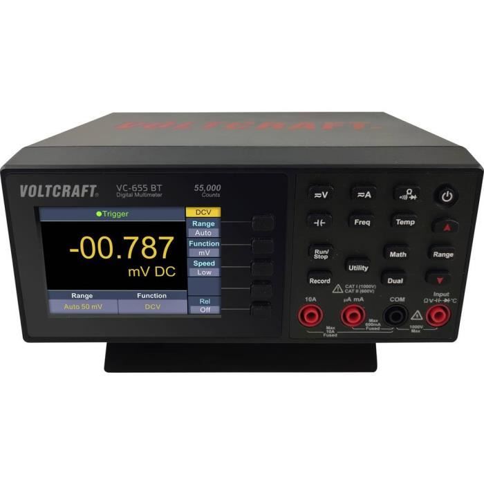Multimètre de table VOLTCRAFT VC-655 BT numérique CAT I 1000 V, CAT II 600  V Affichage (nombre de points): 55000 - Cdiscount Bricolage