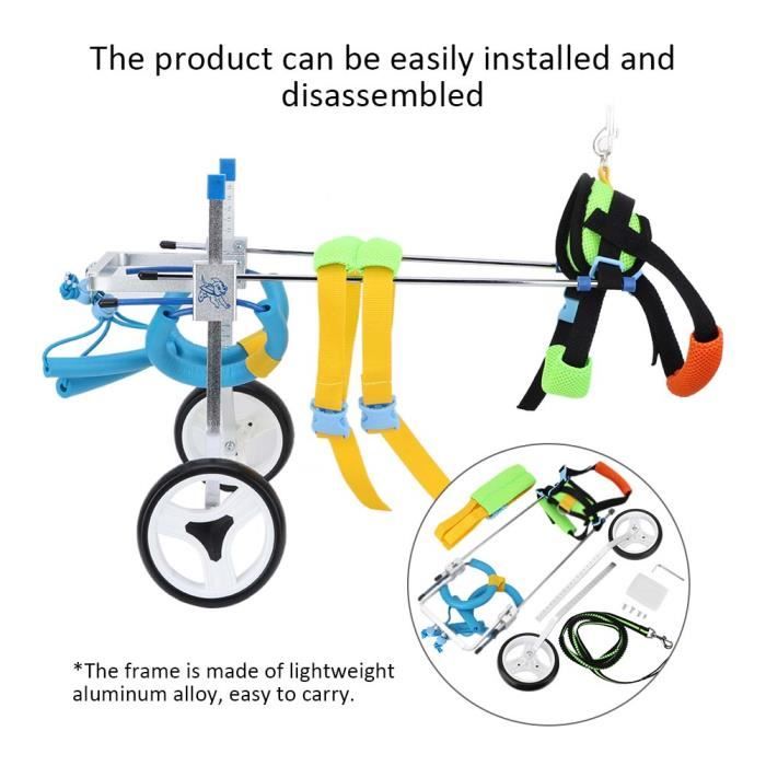 Comparer les prix de Poussette pour animaux Fauteuil Roulant Réglable de Chien de Compagnie pour Réhabilitation des Pattes Postérieures LC044