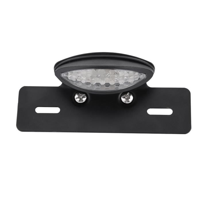 Support Plaque Immatriculation Moto LED Universel Alliage Aluminium - Réglable