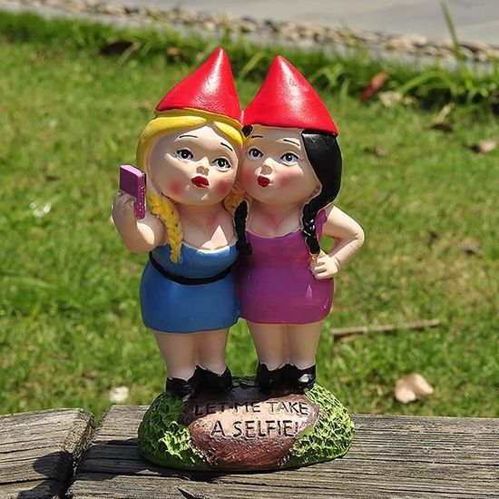 YOSOO Décoration de jardin drôle gnome en résine pour décorations de
