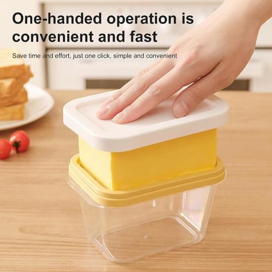 Porte-beurre Hermétique Avec Couteau Intégré - Conteneur Pour Beurre Et Fromage - Pour Cuisine, Camping, Frigo - 3