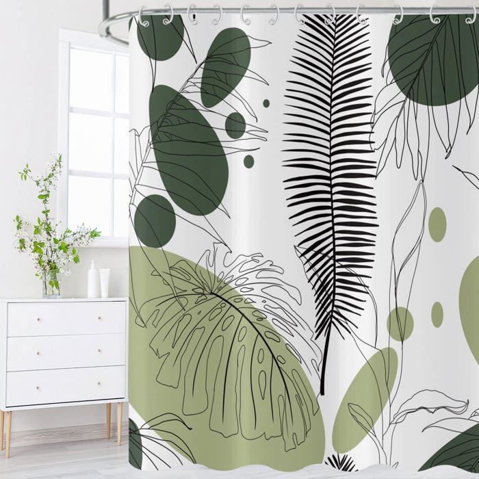Rideau De Douche Feuille De Bain Imprimé Rideau Mildiou Bain Rideau