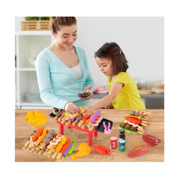Woyufen Barbecue Jouet Enfant – 4 Kits Aliments Simulation – Cuisine Imitation Dès 3 Ans