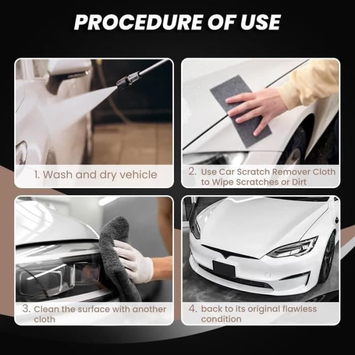 6 Pcs Nano Sparkle Cloth Voiture Efface Rayures Chiffon Voiture ...