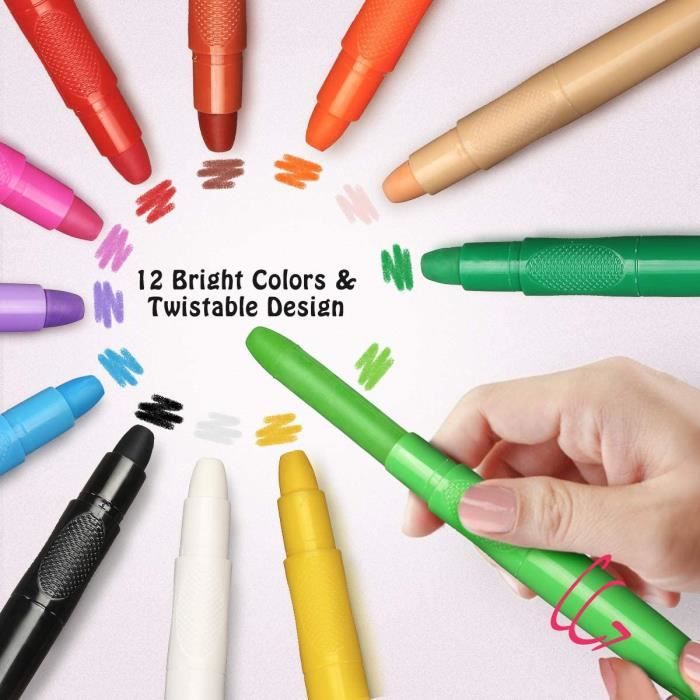 16 Couleurs Crayons De Peinture Pour Le Visage Splicing Structure Crayon De  Peinture Pour Le Visage De Noël Halloween Corps Peinture Stylo Bâton Pour