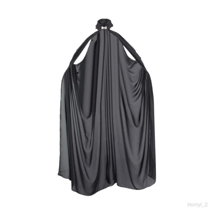 Cape en mousseline de soie pour femme COLAXI Halloween Noir