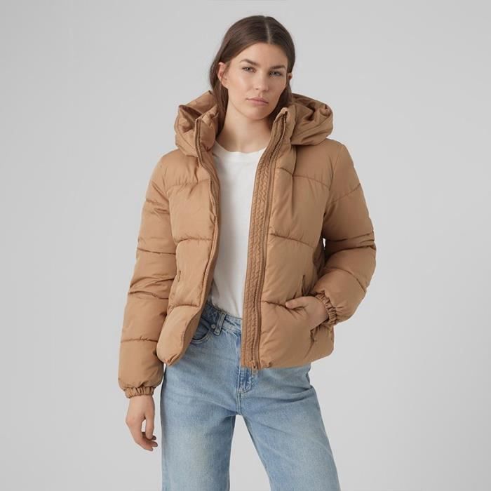 Doudoune ml capuche vmmary 10291902 3819 Femme VERO MODA Marron Cdiscount Pret a Porter