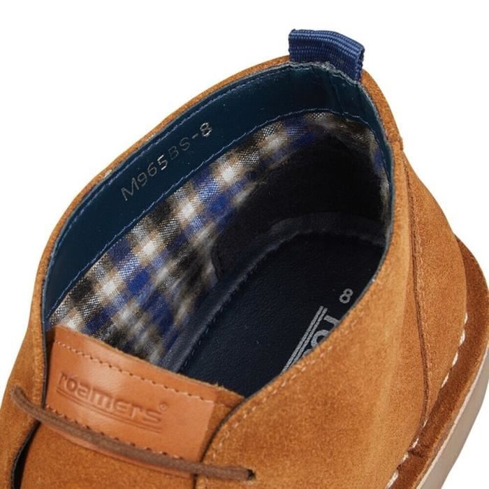 Roamers Desert Boots Homme En Daim Marron Clair Talon Plat roamers-desert-boots-homme-en-daim-marron-clair-talon-plat