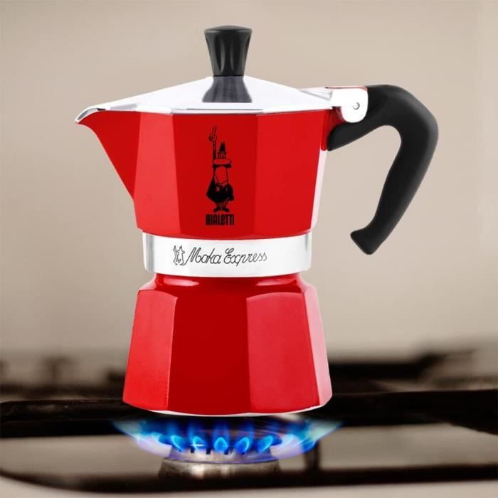 Bialetti - Moka Color : Machine à expresso emblématique sur la cuisinière,  Fait du vrai café italien, Pot Moka 3 tasses (130 ml)40 - Cdiscount  Electroménager